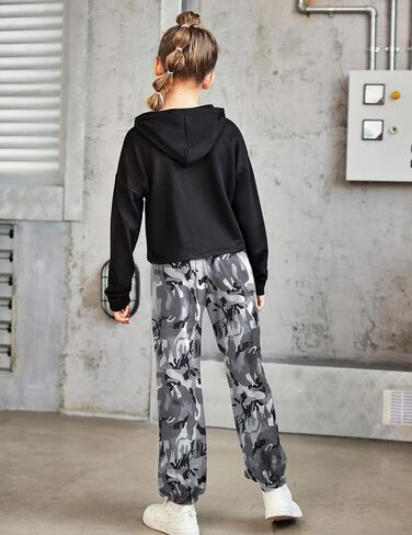 Arshiner Kids Girls Tie Dye Joggers بنطلون رياضي فضفاض مريح عالي الخصر in Kuwait