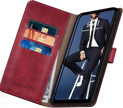 SUANPOT for Samsung Galaxy A55 5G Wallet case with RFID Blocking Credit Card Holder,Flip Book PU Leather Protective Cover Women Men for Samsung A55 Phone case Rose Gold in Kuwait