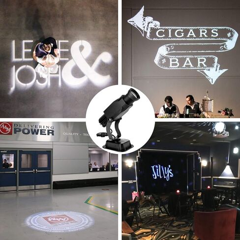 HILITING 30W LED Logo GOBO 2400 Lumens جهاز عرض دوار خارجي IP65 مقاوم للماء مع جهاز التحكم عن بعد وتأثير DJ بما في ذلك زجاج مخصص مجاني GOBO لعرض صورة لإعلان زفاف الشركة in Kuwait