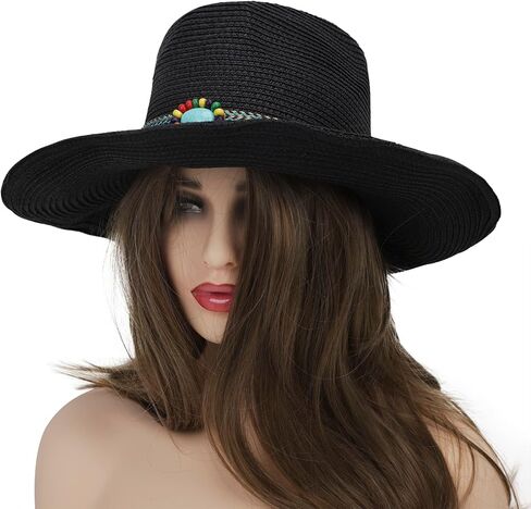 Men’s Women Sun Hat Hot Summer Hat UV Protection Brim Straw Beach Outdoor Fishing Adult Hat Cap for Male in Kuwait
