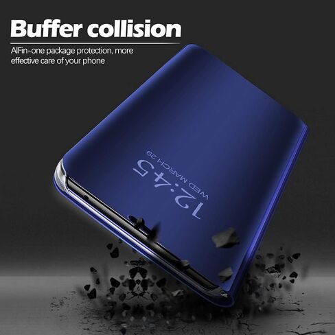 Compatible with Samsung Galaxy S22 Ultra 5G Case Flip Leather Cover Clear S-View Mirror Shockproof Cover with Kickstand Anti-Scratch Protective Phone Cases Cover for Samsung S22 Ultra 5G in Saudi Arabia