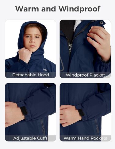 wantdo Boy's Ski Jacket Waterproof 3 in 1 Snow Coat Warm Fleece Winter Coat in Saudi Arabia