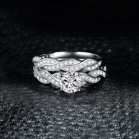 JewelryPalace Wedding Bands Engagement Rings for Women, 14K Gold Plated 925 Sterling Silver Cubic Zirconia Promise Rings for Her, Infinity Anniversary 1.5ct Simulated Diamond Ring in Kuwait