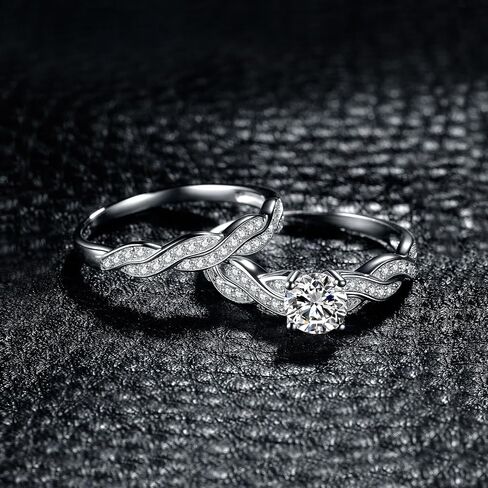 JewelryPalace Wedding Bands Engagement Rings for Women, 14K Gold Plated 925 Sterling Silver Cubic Zirconia Promise Rings for Her, Infinity Anniversary 1.5ct Simulated Diamond Ring in Kuwait