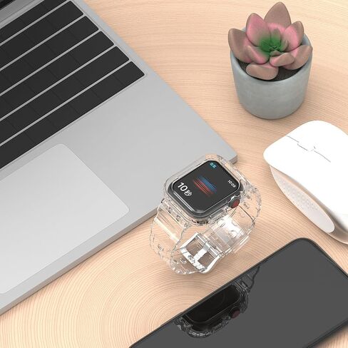حزام كريستال ممتص للصدمات متوافق مع ساعة Apple: احمِ ورفع نمط ساعتك للنساء والرجال السلسلة 8 7 6 5 4 3 2 1 SE، ينطبق (38 مم/40 مم/41 مم/42 مم/44 مم/45 مم) in Saudi Arabia