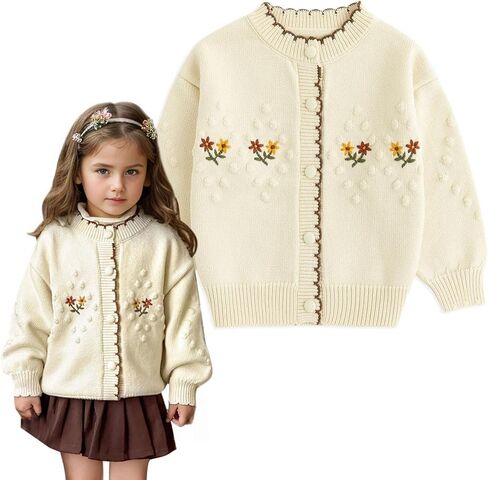 Simplee kids Baby Sweater Toddler Girls Cardigan Sweater Embroidered Strawberry Knit Sweater in Saudi Arabia