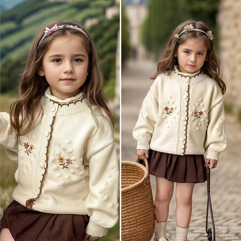 Simplee kids Baby Sweater Toddler Girls Cardigan Sweater Embroidered Strawberry Knit Sweater in Saudi Arabia