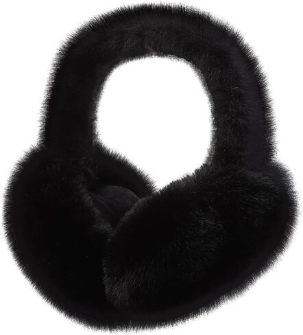 Hotme Winter Ear Muffs Faux Fur Earmuffs Cute Fuzzy Foldable Outdoor Ear Warmers for Women Girls in Kuwait
