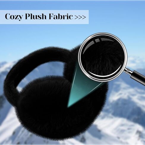 Hotme Winter Ear Muffs Faux Fur Earmuffs Cute Fuzzy Foldable Outdoor Ear Warmers for Women Girls in Kuwait