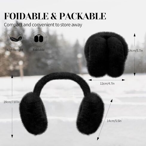 Hotme Winter Ear Muffs Faux Fur Earmuffs Cute Fuzzy Foldable Outdoor Ear Warmers for Women Girls in Kuwait