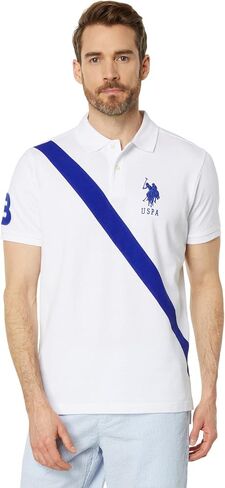 U.S. Polo Assn. Diagonal Sash Pique Polo Pink Peacock MD in Saudi Arabia