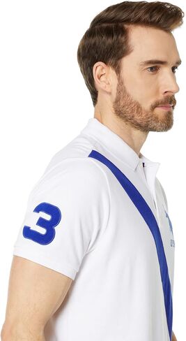 U.S. Polo Assn. Diagonal Sash Pique Polo Pink Peacock MD in Saudi Arabia