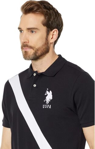 U.S. Polo Assn. Diagonal Sash Pique Polo Pink Peacock MD in Saudi Arabia