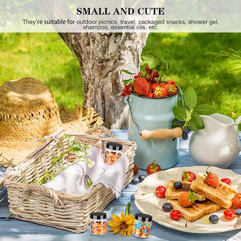 2oz Plastic Jars with Lids 36PCS Small Cosmetic Slime Containers Clear Travel Round Jars Empty Sample Containers Leak Proof Pot Jars with Black Lids for Lotion and Cream Acrylic Powder Lip Scrubs in Saudi Arabia