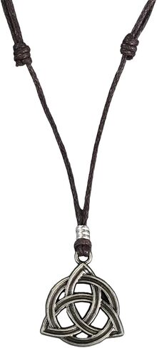 قلادة BlueRica Celtic Trinity Knnot Triquetra على حبل أسود قابل للتعديل in Kuwait