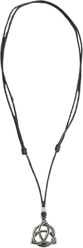 قلادة BlueRica Celtic Trinity Knnot Triquetra على حبل أسود قابل للتعديل in Kuwait