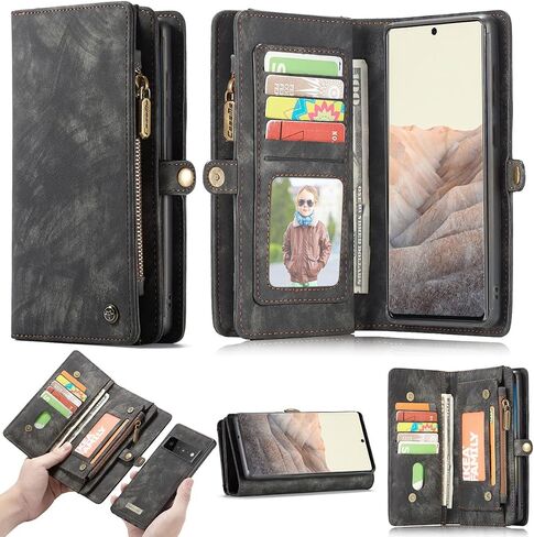 JGY Google Pixel 8A Leather Wallet case,Pixel 8A Detachable Magnetic case with Zipper Pocket Card Holder Pixel 8A Full Cover Shockproof Detachable Wallet case for Women Men (Blue) in Saudi Arabia