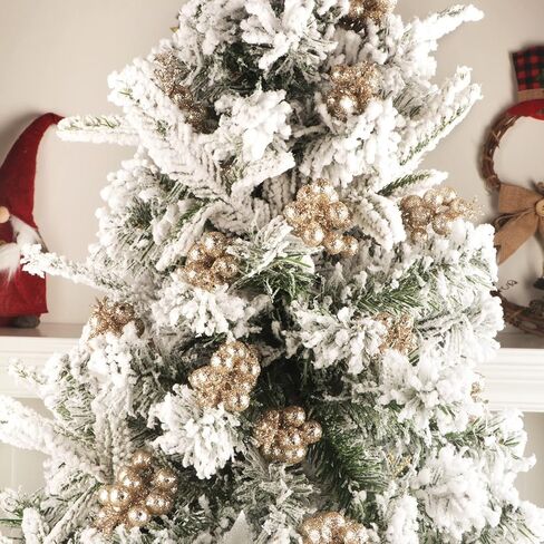 24 Pack Glitter Silver Berry Stems,7.5 Inch Christmas Sparking Silver Faux Winter Berry Sprigs,Artificial Silver Berries Branches for Christmas Tree Garland Wreath Crafts Season Winter Home Decor in Saudi Arabia