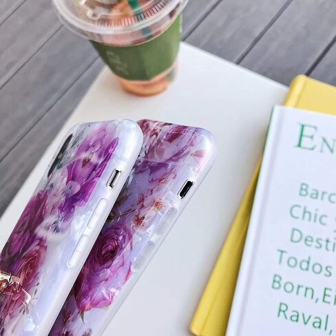 Qokey Compatible with iPhone SE Case 2022/2020,iPhone 8/ 7 Case 4.7 inch Flower Cute Fashion Cover for Women Girl 360 Degree Rotating Ring Kickstand Soft TPU Shockproof Rose Butterfly in Kuwait