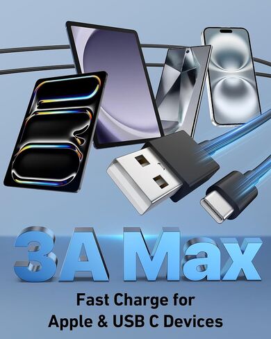 كابل Carplay للسيارة لهاتف iPhone 15/15 Plus/15 Pro Max، 2 حزمة USB A إلى USB C لسلك Carplay USB C، كابل iPad USB C iPad Pro 13/12.9/11 بوصة iPad Air 5/4 كابل شحن سلك شاحن سيارة صغير 3FT in Kuwait