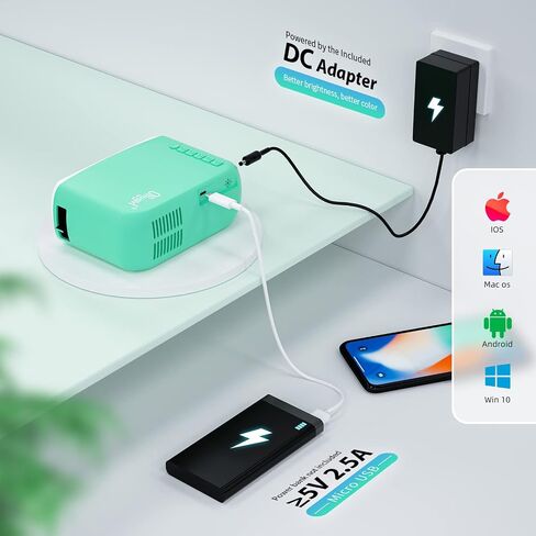 Portable Projector, ksbaby Outdoor Projector, LED Aesthetic Video Mini Projector for Outdoor Portable Movies Compatible with HDMI, USB, Laptop, TV Stick, iOS and Android Phone in Saudi Arabia