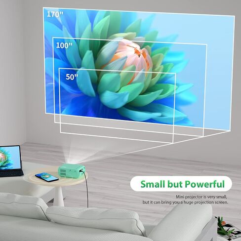 Portable Projector, ksbaby Outdoor Projector, LED Aesthetic Video Mini Projector for Outdoor Portable Movies Compatible with HDMI, USB, Laptop, TV Stick, iOS and Android Phone in Saudi Arabia