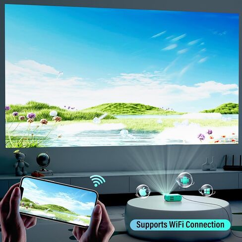 Portable Projector, ksbaby Outdoor Projector, LED Aesthetic Video Mini Projector for Outdoor Portable Movies Compatible with HDMI, USB, Laptop, TV Stick, iOS and Android Phone in Saudi Arabia