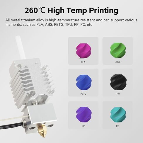 جهاز Ender 3 V3 KE Hotend الأصلي مع مجموعة كتلة تسخين سيراميك وجورب سيليكون ثنائي المعدن لكسر الحرارة وتدفق عالي ودرجة حرارة عالية فقط متوافق مع طابعة Creality Ender 3 V3 KE ثلاثية الأبعاد - وليس لطابعة Ender 3 V3 SE in Kuwait