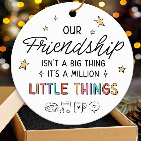 Friendship Gifts for Women, Best Friend - Friend Ornament - Bestie Gifts, Support for BFF, Soul Sister - Walk with You in The Rain Keepsake Birthday Presents - Ceramic Christmas Ornament in Saudi Arabia