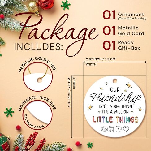 Friendship Gifts for Women, Best Friend - Friend Ornament - Bestie Gifts, Support for BFF, Soul Sister - Walk with You in The Rain Keepsake Birthday Presents - Ceramic Christmas Ornament in Saudi Arabia