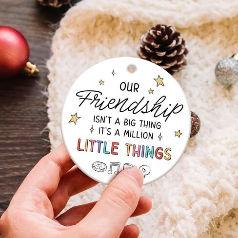 Friendship Gifts for Women, Best Friend - Friend Ornament - Bestie Gifts, Support for BFF, Soul Sister - Walk with You in The Rain Keepsake Birthday Presents - Ceramic Christmas Ornament in Saudi Arabia