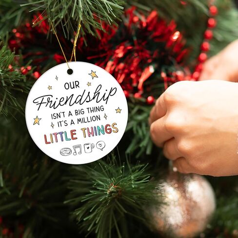 Friendship Gifts for Women, Best Friend - Friend Ornament - Bestie Gifts, Support for BFF, Soul Sister - Walk with You in The Rain Keepsake Birthday Presents - Ceramic Christmas Ornament in Saudi Arabia