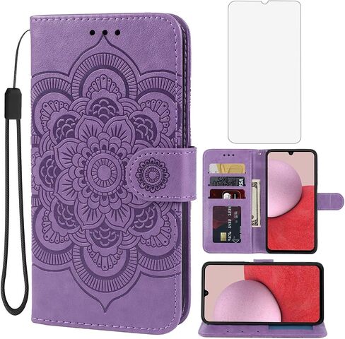 Case for Galaxy A14 Case, Samsung A14 5G SM-A145F SM-A146U Wallet Case with Tempered Glass Screen Protector, Leather Flip Credit Card Holder Stand Phone Cover Case for Samsung Galaxy A14 Blue in Kuwait