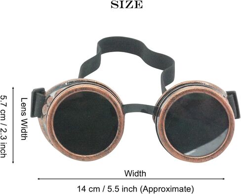 نظارات Steampunk الكلاسيكية النحاسية الريفية نظارات سايبر Welding القوطي in Kuwait