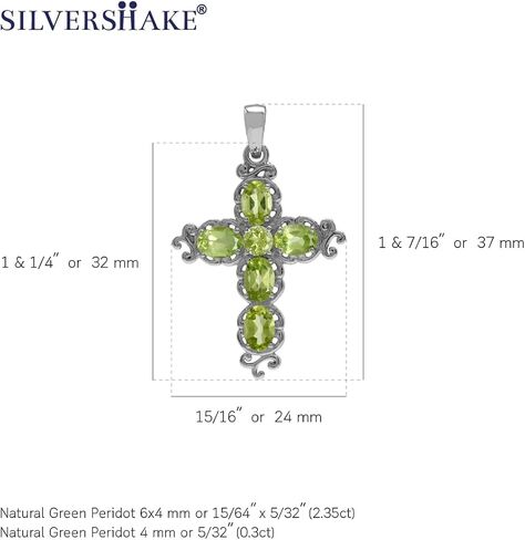 Silvershake Birthstone Gemstone 925 Sterling Silver Victorian Style Cross Pendant Necklace Christmas Jewelry Gift for Women in Kuwait