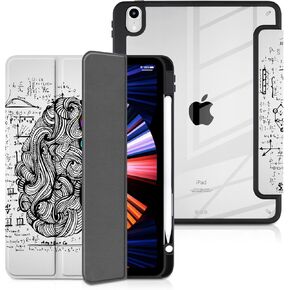 Batianda Case for 2022 iPad 10th Generation 10.9 inch [Built-in Pencil Holder] Shockproof Cover with Clear Transparent Back Shell TPU Bumper Auto Sleep/Wake, Flowers in Kuwait