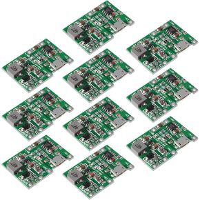 10PCS 18650 Lithium Li-ion Battery Charger Module 2A Battery Charger Modules USB TP4056 3.7V 4.2V to 9V 5V Adjustable Boost Charge Discharge Module