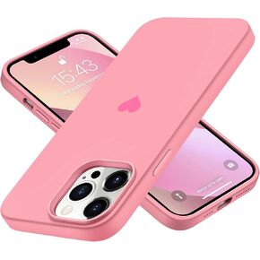 Jmltech for iPhone 15 Pro Max Case Silicone Cute Girly Women Heart with Soft Anti-Scratch Microfiber Lining Protective Phone Cases for iPhone 15 Pro Max Pink