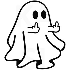Halloween Car Sticker, Ghost Middle Finger Decal, Spooly Ghost Decal, Ghostly Attitude Vinyl Decal