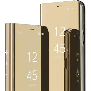Samsung Galaxy Note 20 Ultra Slim Clear View Flip Bookstyle Protective Case Mirror PU Rose Gold