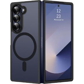BENTOBEN Magnetic for Samsung Galaxy Z Fold 6 Case [Compatible with Magsafe] Translucent Matte Phone Case Samsung Z Fold 6 Slim Shockproof Women Men Protective Cover for Galaxy Z Fold 6 7.6", Black