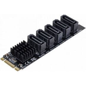 CY Adapter 10Gbps USB-C Type-C to NGFF Key B+M SATA 6Gbps 5 Ports Adapter Converter PM Port Multiplier Selector JMB575 JMS580