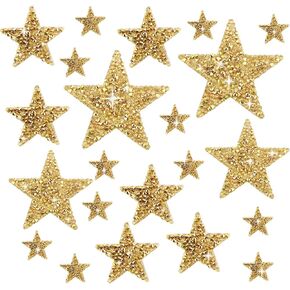 22 Pieces Star Iron on Patches Rhinestone Applique Silver Adhesive Hot Glue Star Shape Glitter Crystal Patches for Clothing Repair, Jeans, Bags, Hats and DIY Accessory in Kuwait