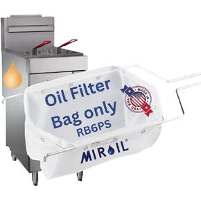 Miroil B6PS Fryer Filter Bag & Frame, MirOil EZ Flow Filter Bag Combination, Part 02852, Use to Filter Fry Oil, Suitable for 70 lb Polishing Oil, Durable, Easy to Clean with Hot Water