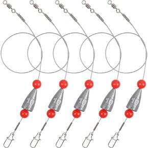 Carolina Rigs for Bass Fishing, 5pcs Pre Rigged Carolina Ready Rigs with Weight Free Rig Kit Bullet Fishing Sinkers Pre-Rigged Ready Carolina Rigs