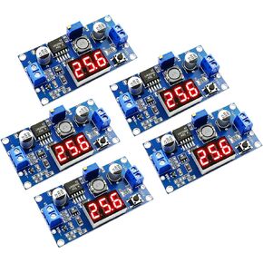 LM2596S DC-DC Buck Converter，5PCS LM2596 Adjustable Reduced Voltage Regulator Power Module with Digital Voltmeter Display 36V 24V 12V to 5V 2A Voltage Stabilizer