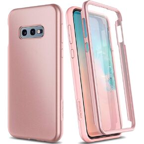 SURITCH Case for Samsung Galaxy S10e,【Built in Screen Protector】【Support Wireless Charging】 Rugged Back Cover Hybrid Bumper 360 Protective Case Matte Shockproof for S10e Case 5.8"(Rose Gold)