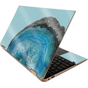MightySkins Glossy Glitter Skin for HP Spectre x360 15" (2020) - Onyx Marble | Protective, Durable High-Gloss Glitter Finish | Easy to Apply, Remove, and Change Styles | Made in The USA
