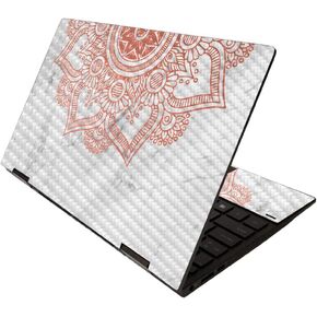 MightySkins Carbon Fiber Skin for HP Envy x360 13" (2020) - Rosy Agate | Protective, Durable Textured Carbon Fiber Finish | Easy to Apply, Remove, and Change Styles | Made in The USA