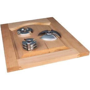 Infinity Cutting Tools 3-Pc. Cabinet Door w/Combo R&S Cutter Shape-Up Shaper Cutter Sets - Ogee